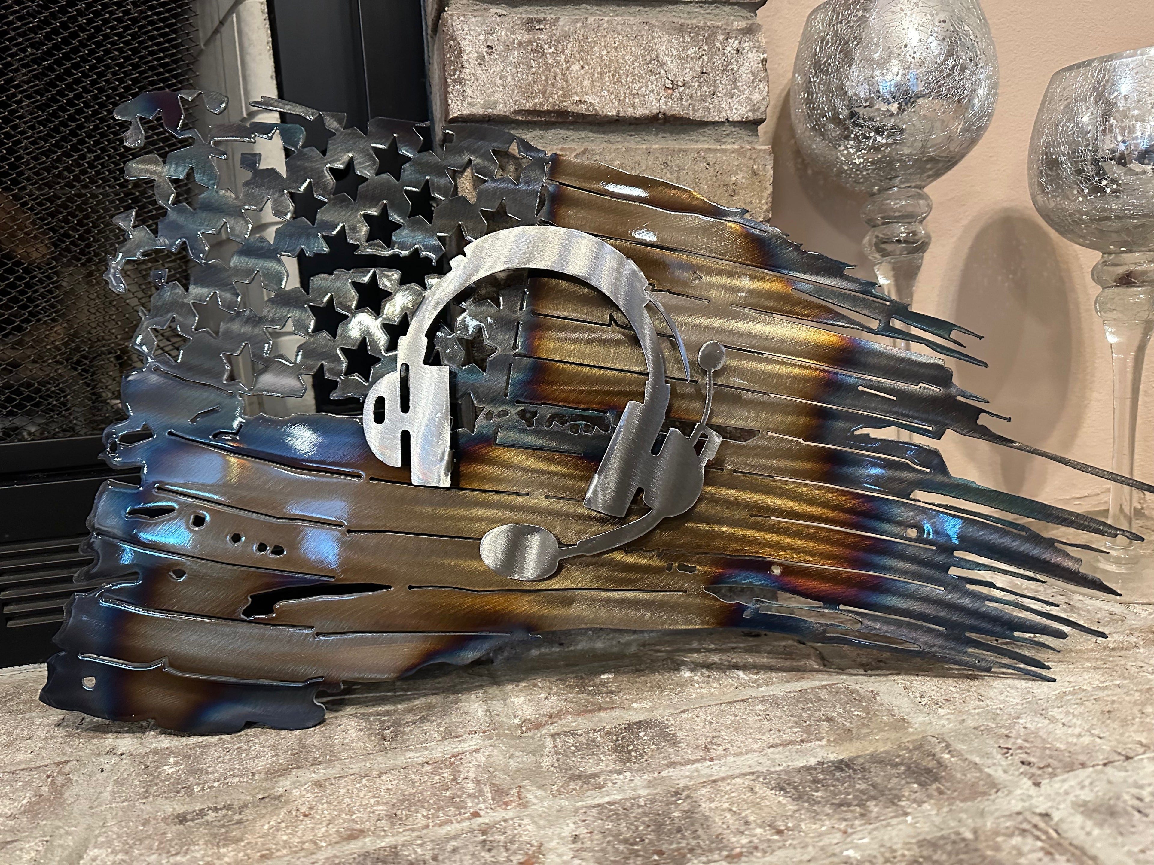 Tattered American Flag - Telecommunications Headset Edition