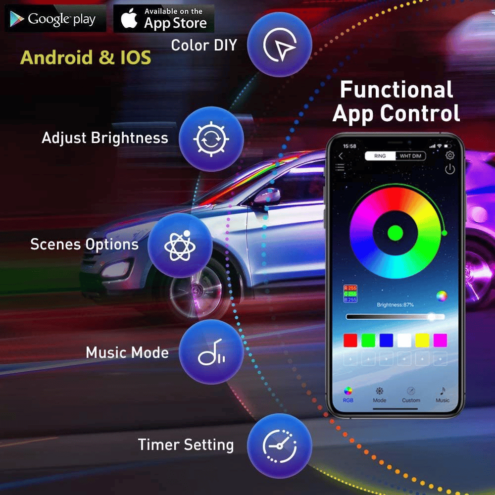 🔥Car Chassis Flexible RGB Waterproof LED Strip Lights (4PCS)