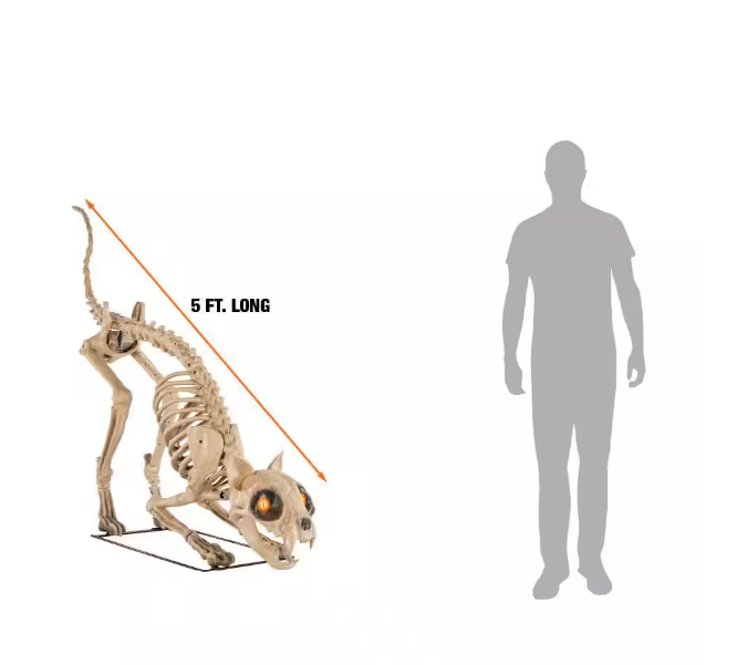 12 ft. Grave & Bones Giant-Sized Skelly with LifeEyesTM LCD Eyes H5