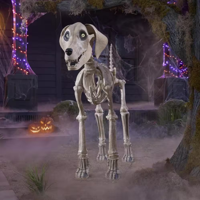 12 ft. Grave & Bones Giant-Sized Skelly with LifeEyesTM LCD Eyes H5