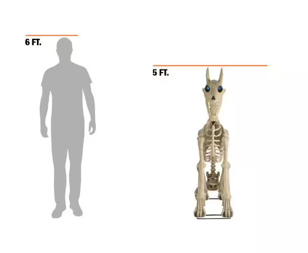 12 ft. Grave & Bones Giant-Sized Skelly with LifeEyesTM LCD Eyes H5