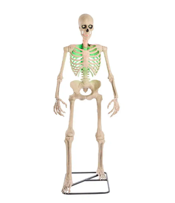 12 ft. Grave & Bones Giant-Sized Skelly with LifeEyesTM LCD Eyes H5