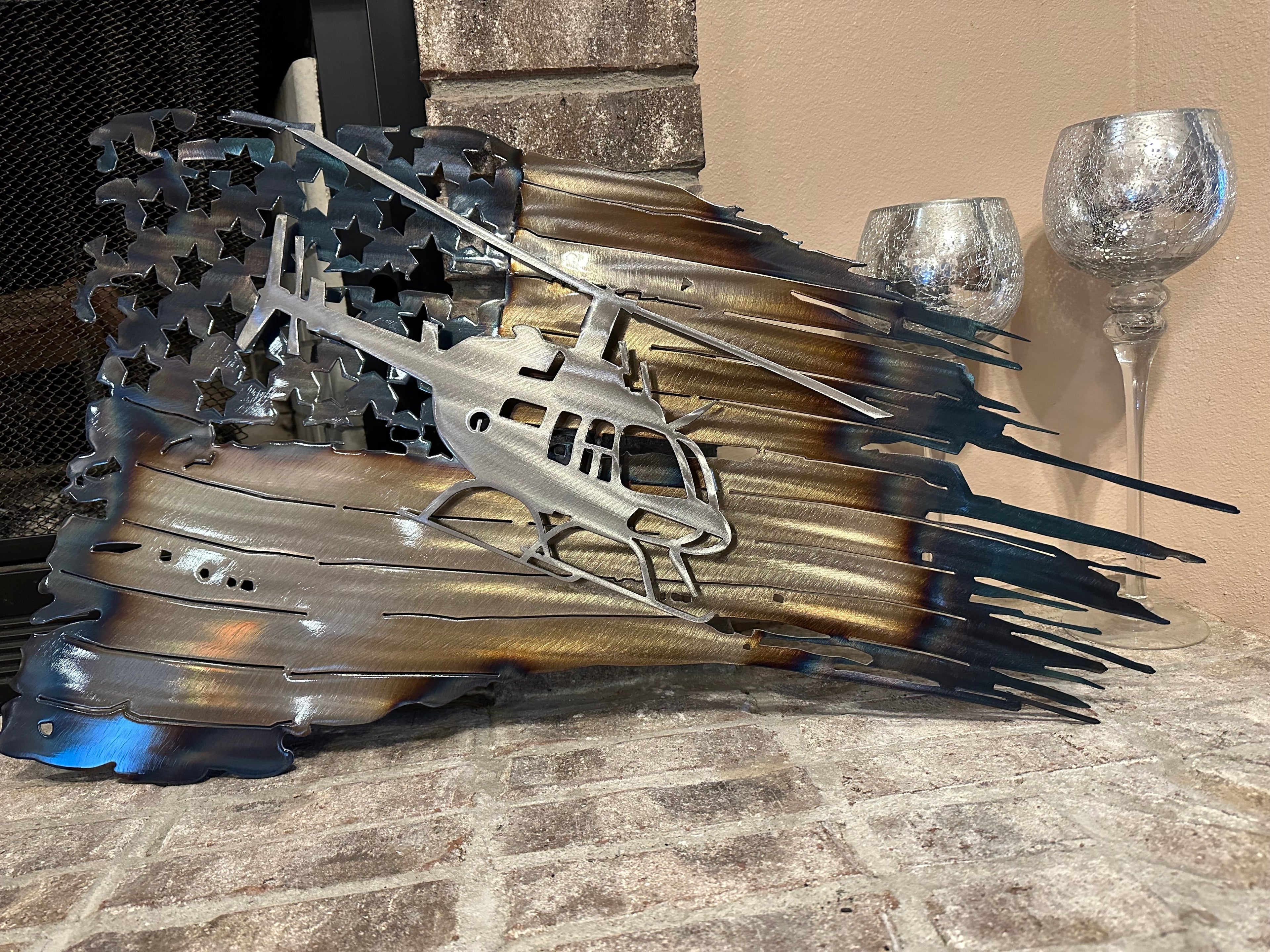 Tattered American Flag - Bell 206 Jetranger Edition