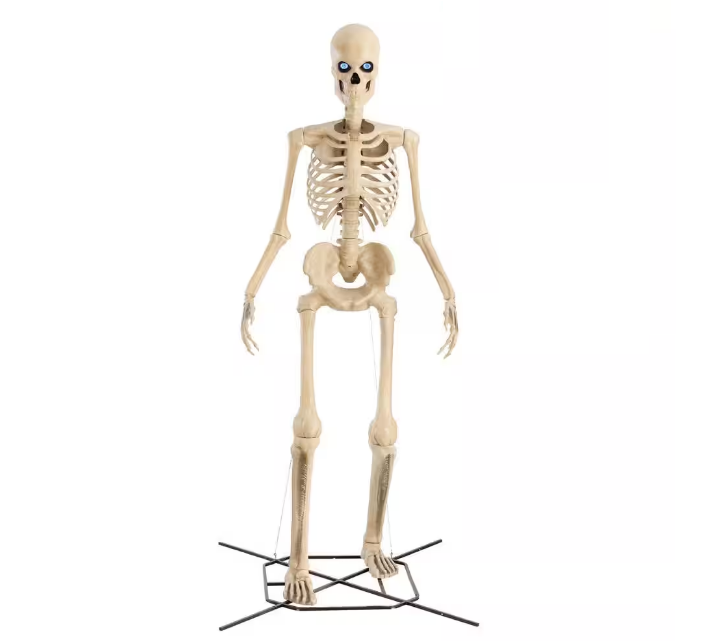 12 ft. Grave & Bones Giant-Sized Skelly with LifeEyesTM LCD Eyes H5