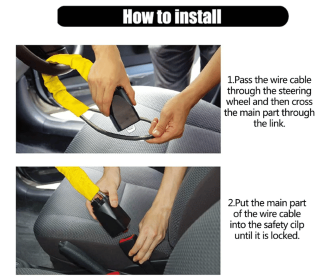 🚗Car Steering Wheel Lock Seat Belt Lock Anti-Theft Device