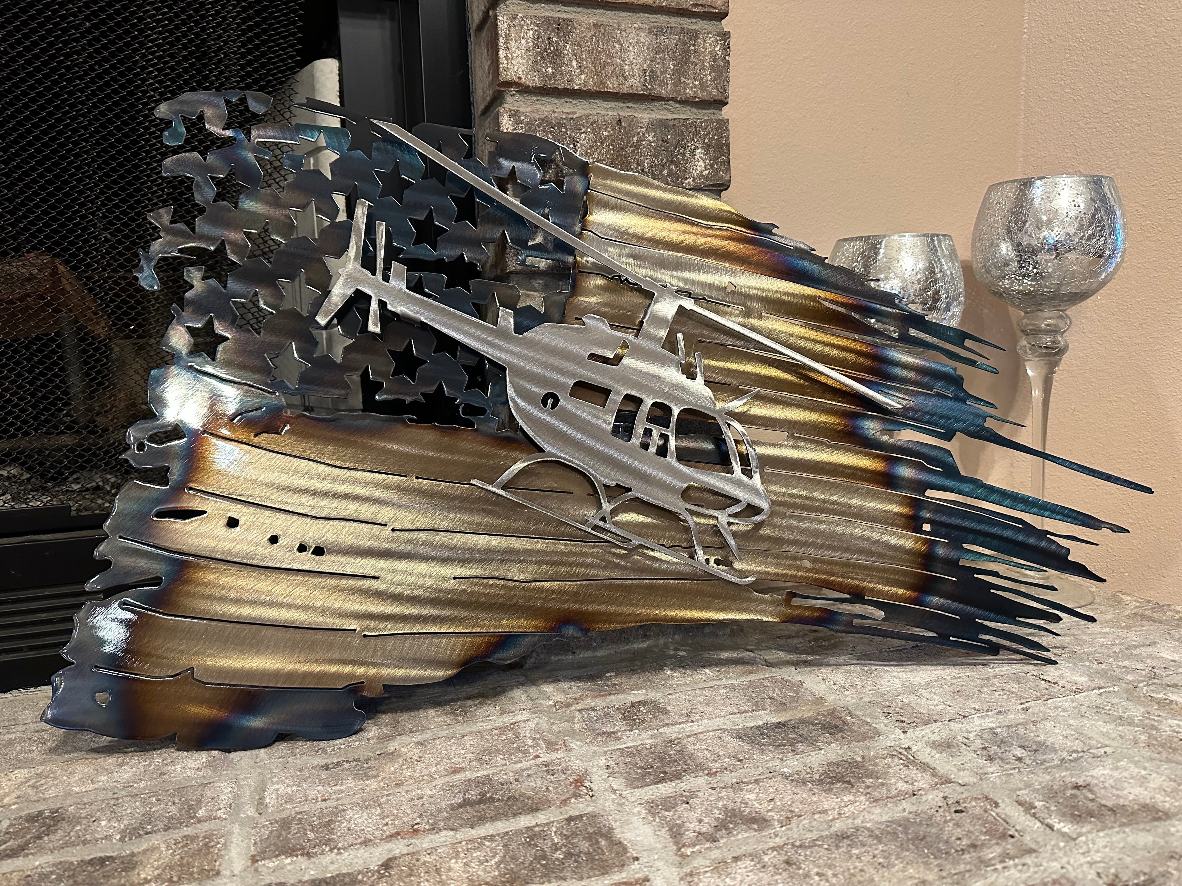 Tattered American Flag - Bell 206 Jetranger Edition