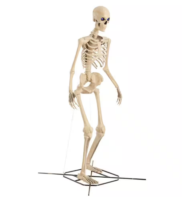 12 ft. Grave & Bones Giant-Sized Skelly with LifeEyesTM LCD Eyes H5