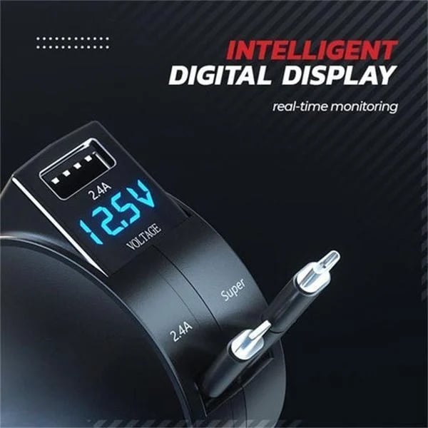 3-in-1 Retractable Fast Charging Car Adapter