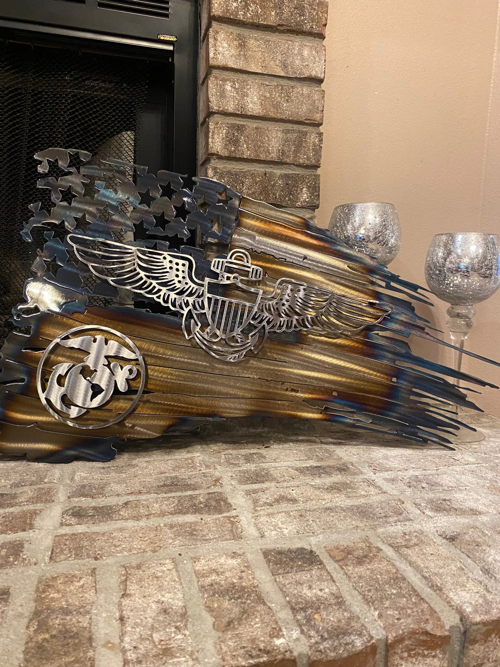 Tattered American Flag - Naval Flight Wings Edition
