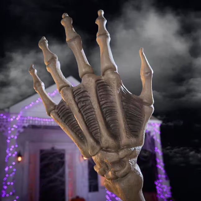 12 ft. Grave & Bones Giant-Sized Skelly with LifeEyesTM LCD Eyes H5