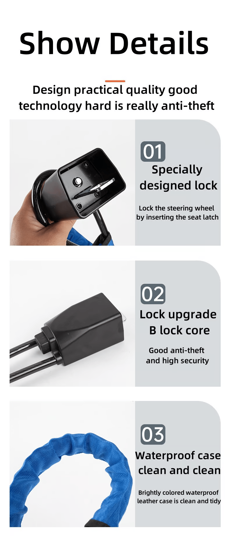 🚗Car Steering Wheel Lock Seat Belt Lock Anti-Theft Device