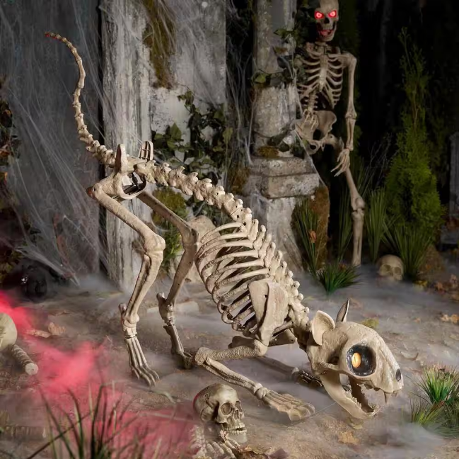 12 ft. Grave & Bones Giant-Sized Skelly with LifeEyesTM LCD Eyes H5