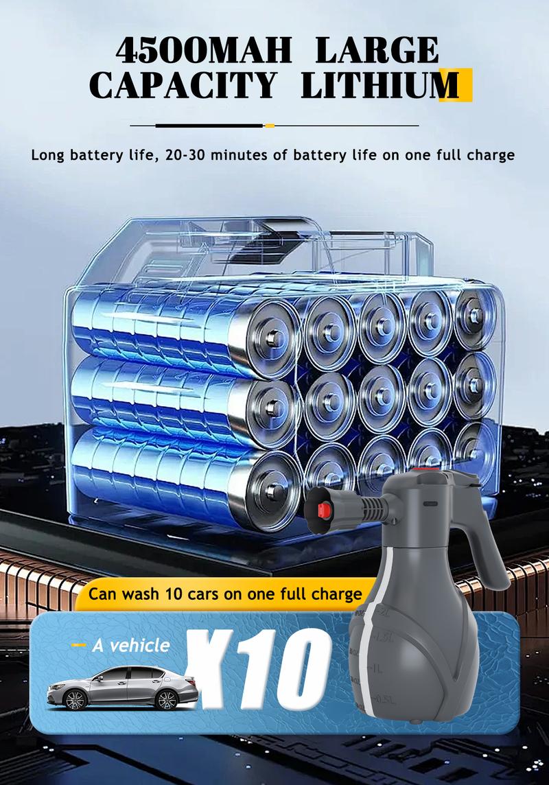 💥Electric Foam Sprayer Car Wash Water Gun With Cannon