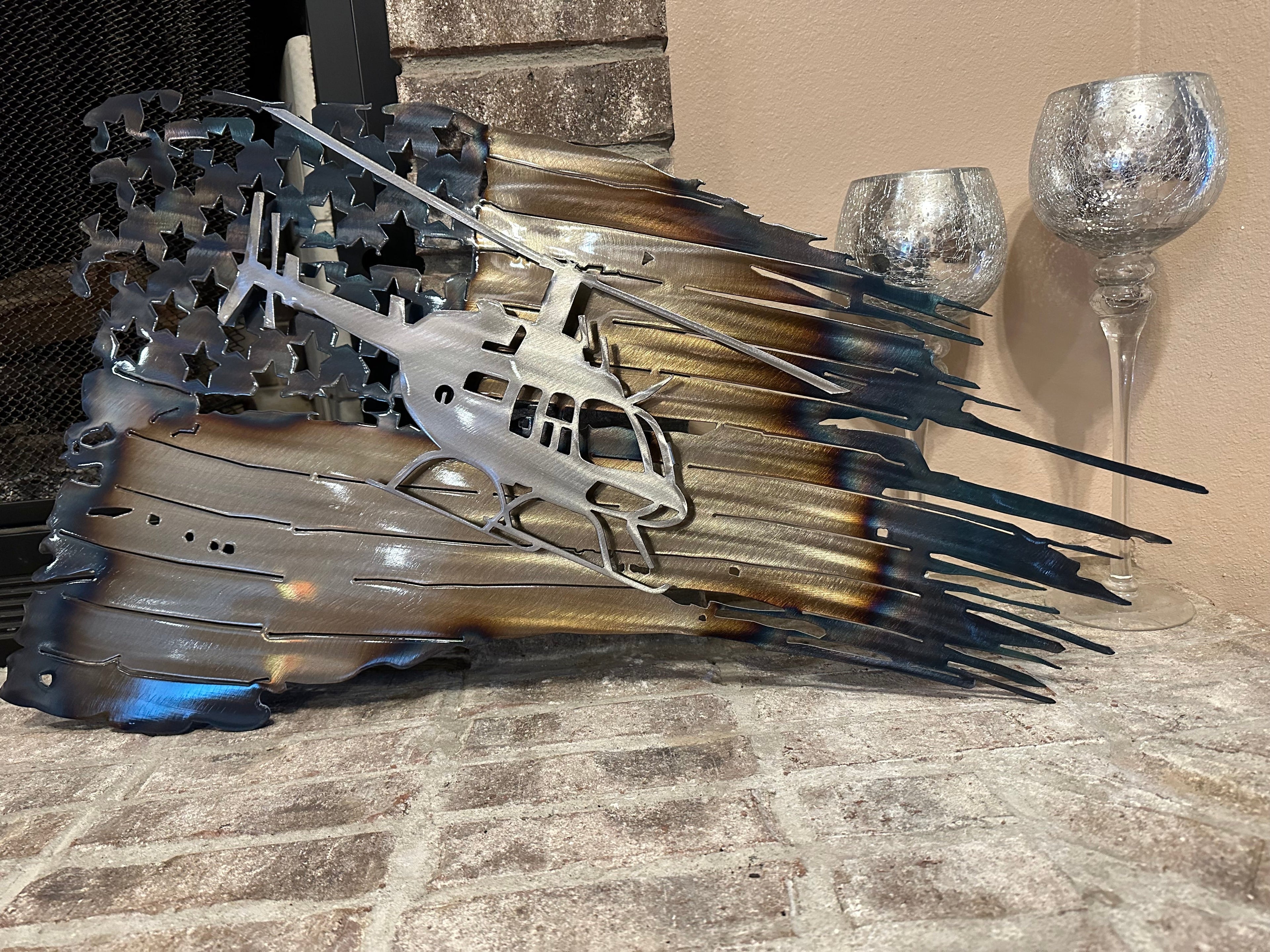 Tattered American Flag - Bell 206 Jetranger Edition