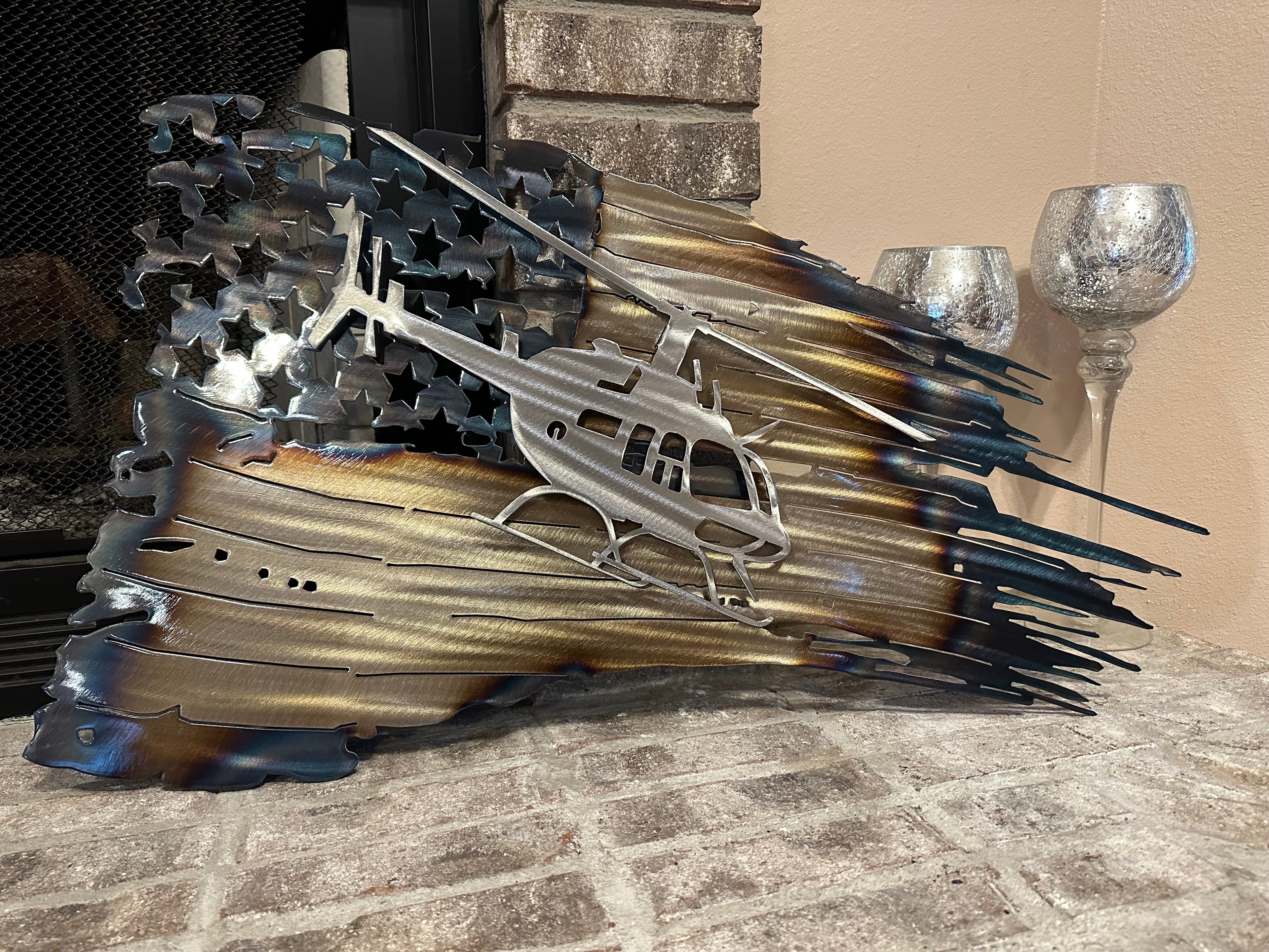 Tattered American Flag - Bell 206 Jetranger Edition