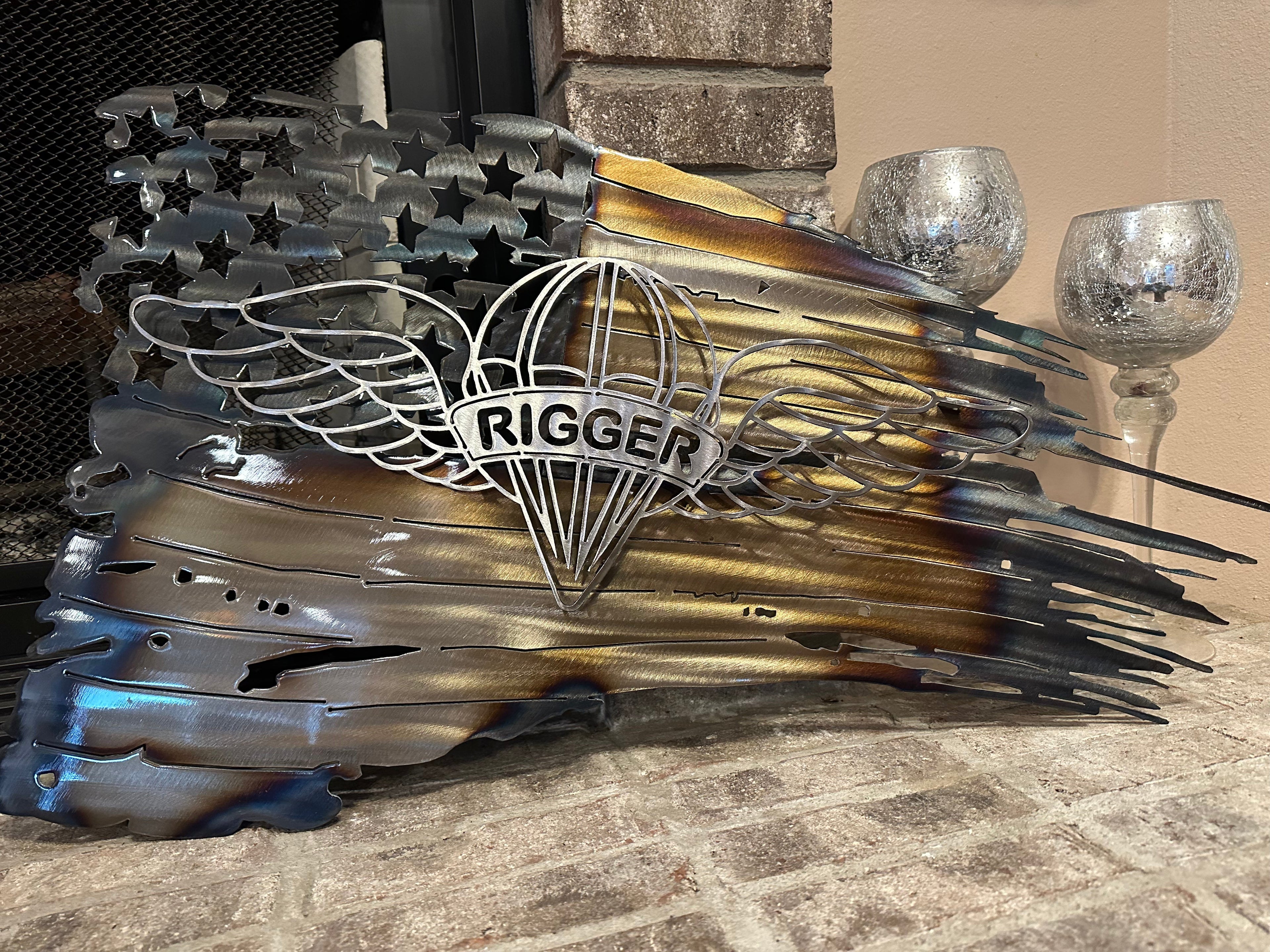 Tattered American Flag - Rigger Wings Edition