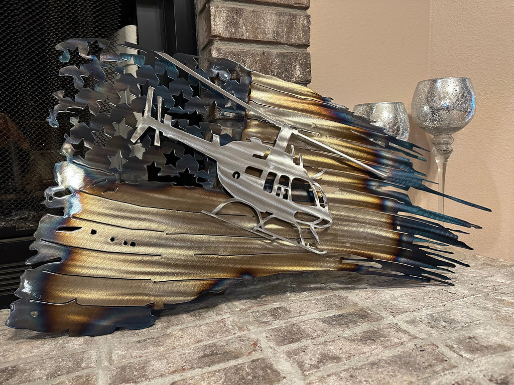 Tattered American Flag - Bell 206 Jetranger Edition