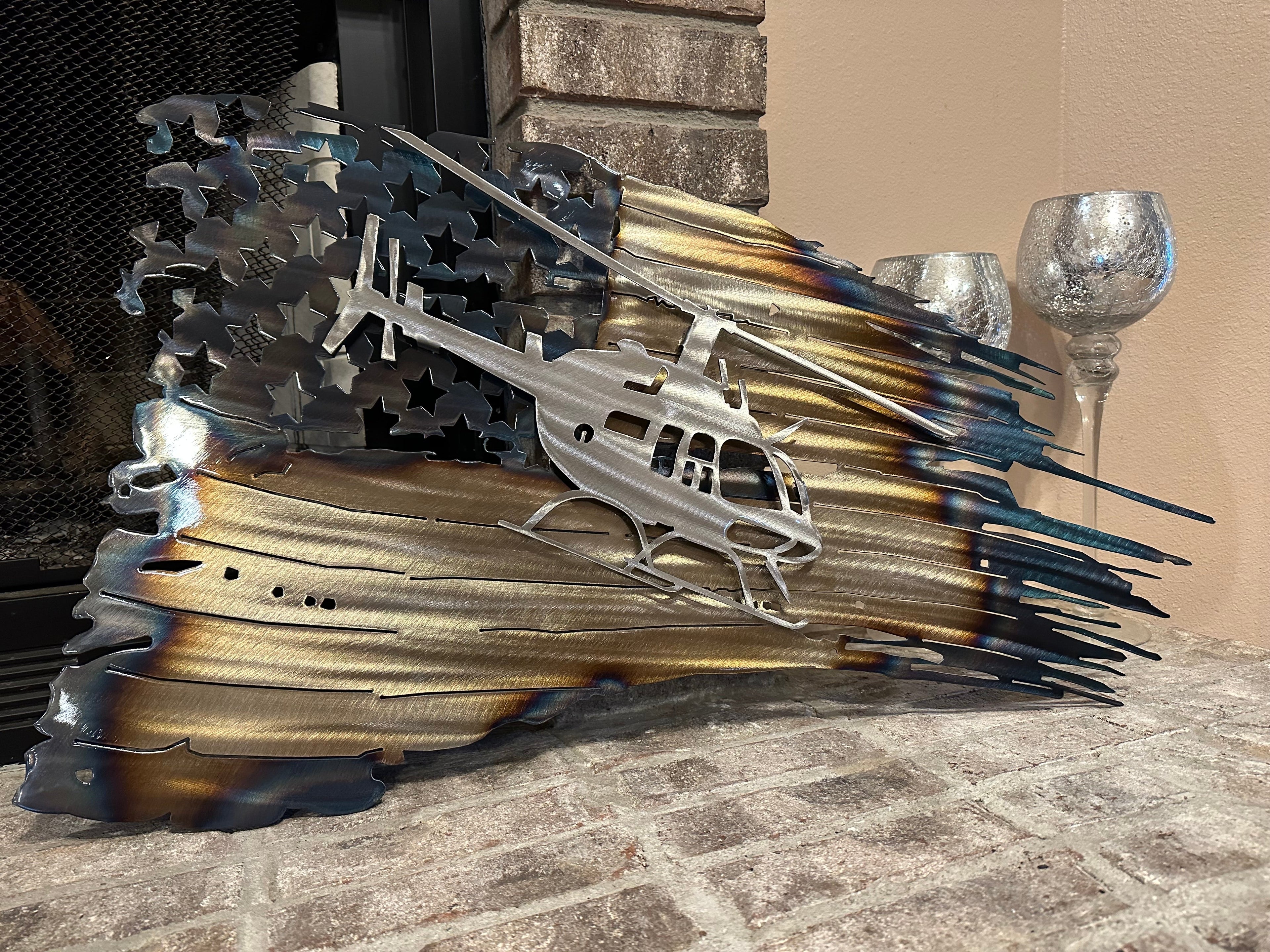 Tattered American Flag - Bell 206 Jetranger Edition