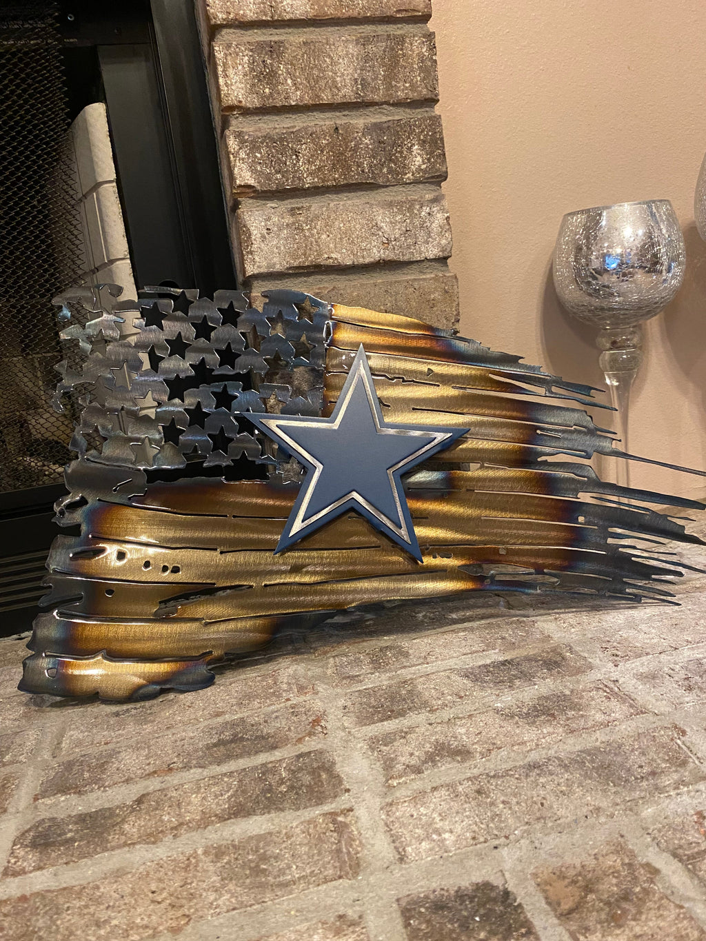 Tattered American Flag - Dallas Cowboys Logo