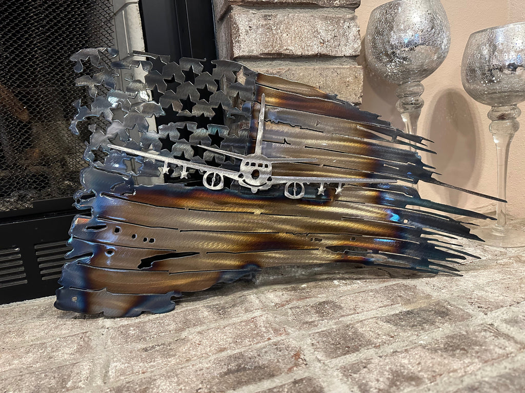 Tattered American Flag - Navy P-8 Edition