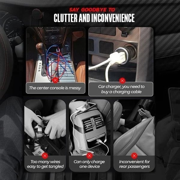 3-in-1 Retractable Fast Charging Car Adapter