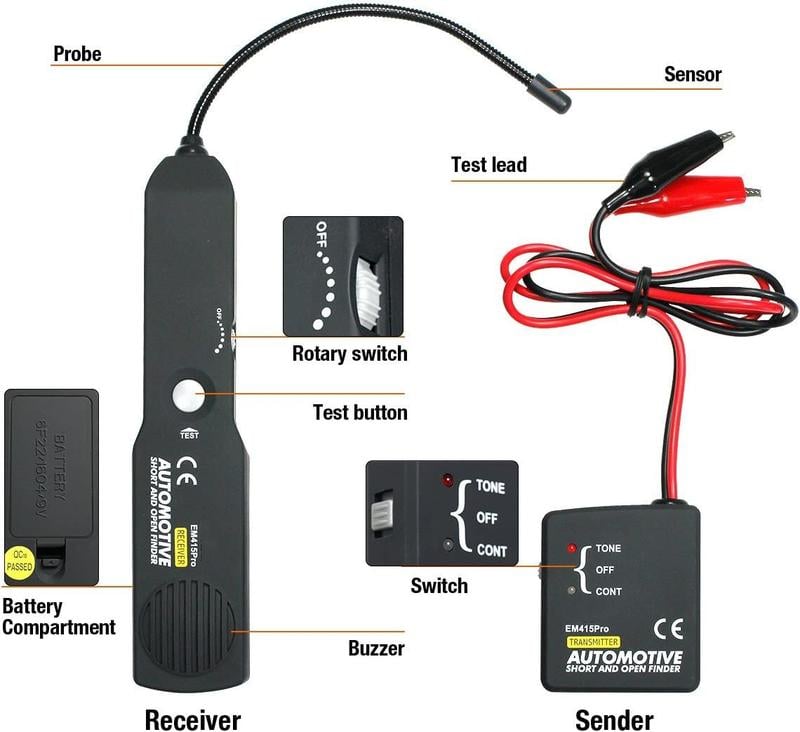 💥 EM415 Automotive Electrical Open & Short Finder Circuit Tester