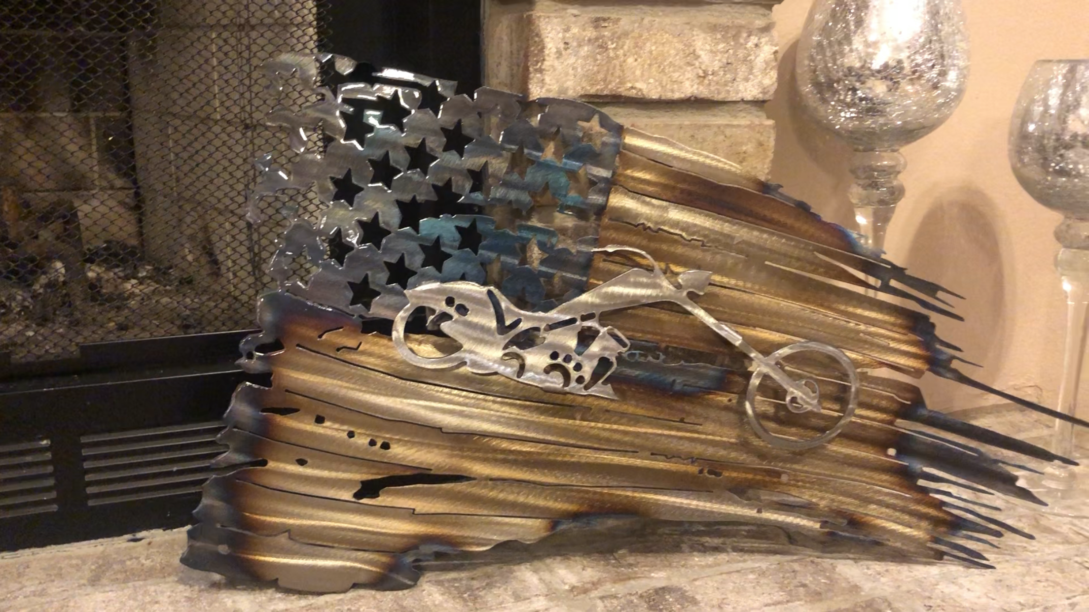 Tattered American Flag - Harley Chopper Edition