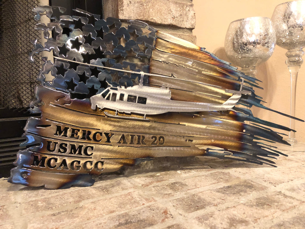 Tattered American Flag - UH - 1N Huey Edition