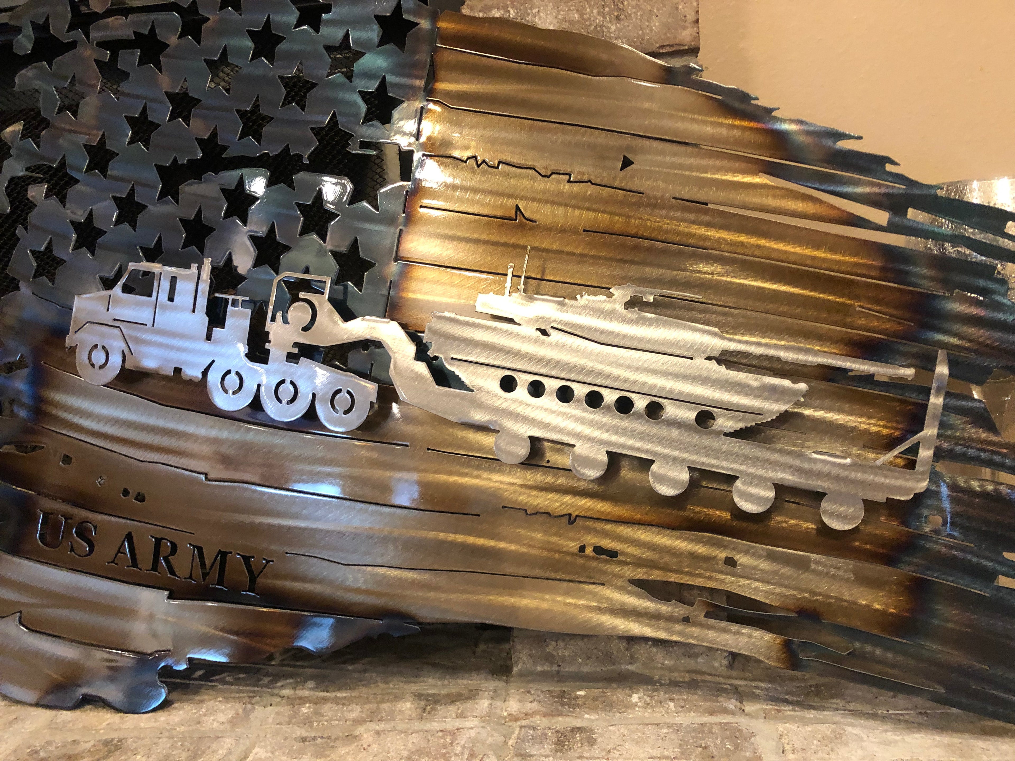 Tattered American Flag - HETS Heavy Equipment Transportation System Edition