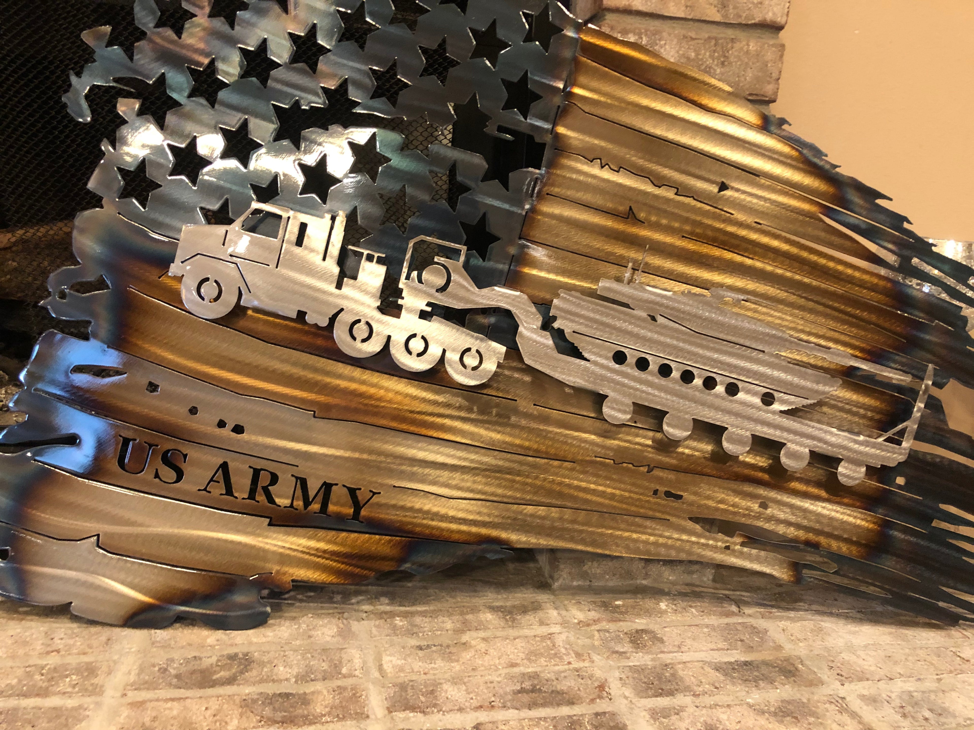 Tattered American Flag - HETS Heavy Equipment Transportation System Edition