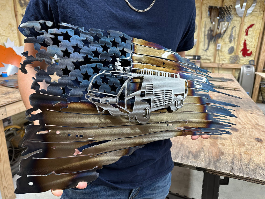 Tattered American Flag - Fire Truck Edition