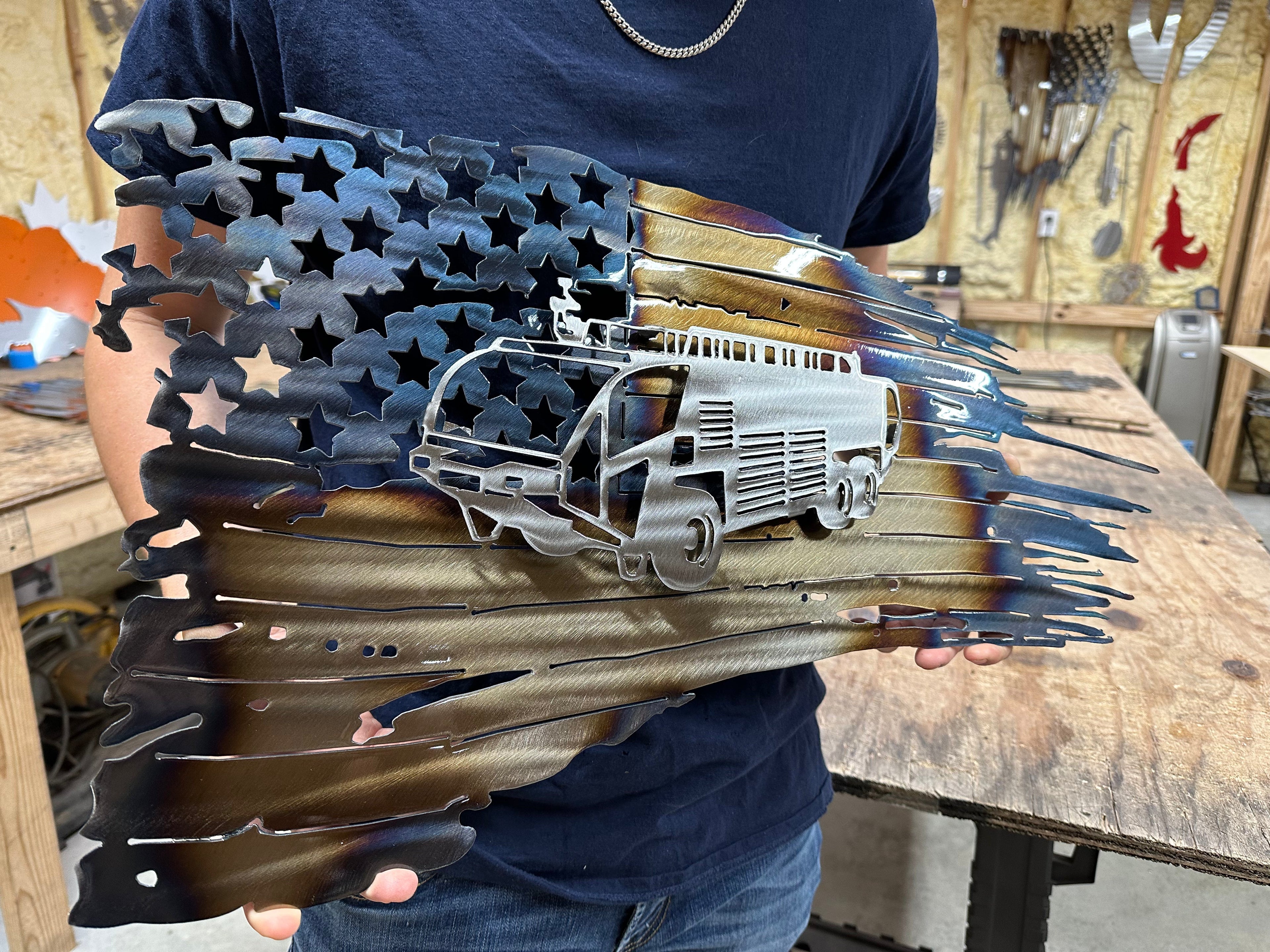 Tattered American Flag - Fire Truck Edition